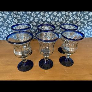 Pier 1 Hand Blown Glass Goblets